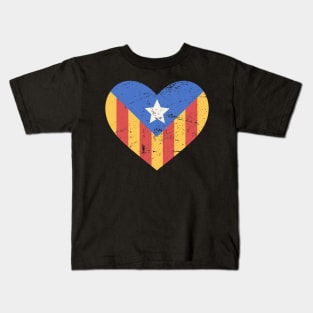 Independence For Catalonia – Flag Heart Kids T-Shirt